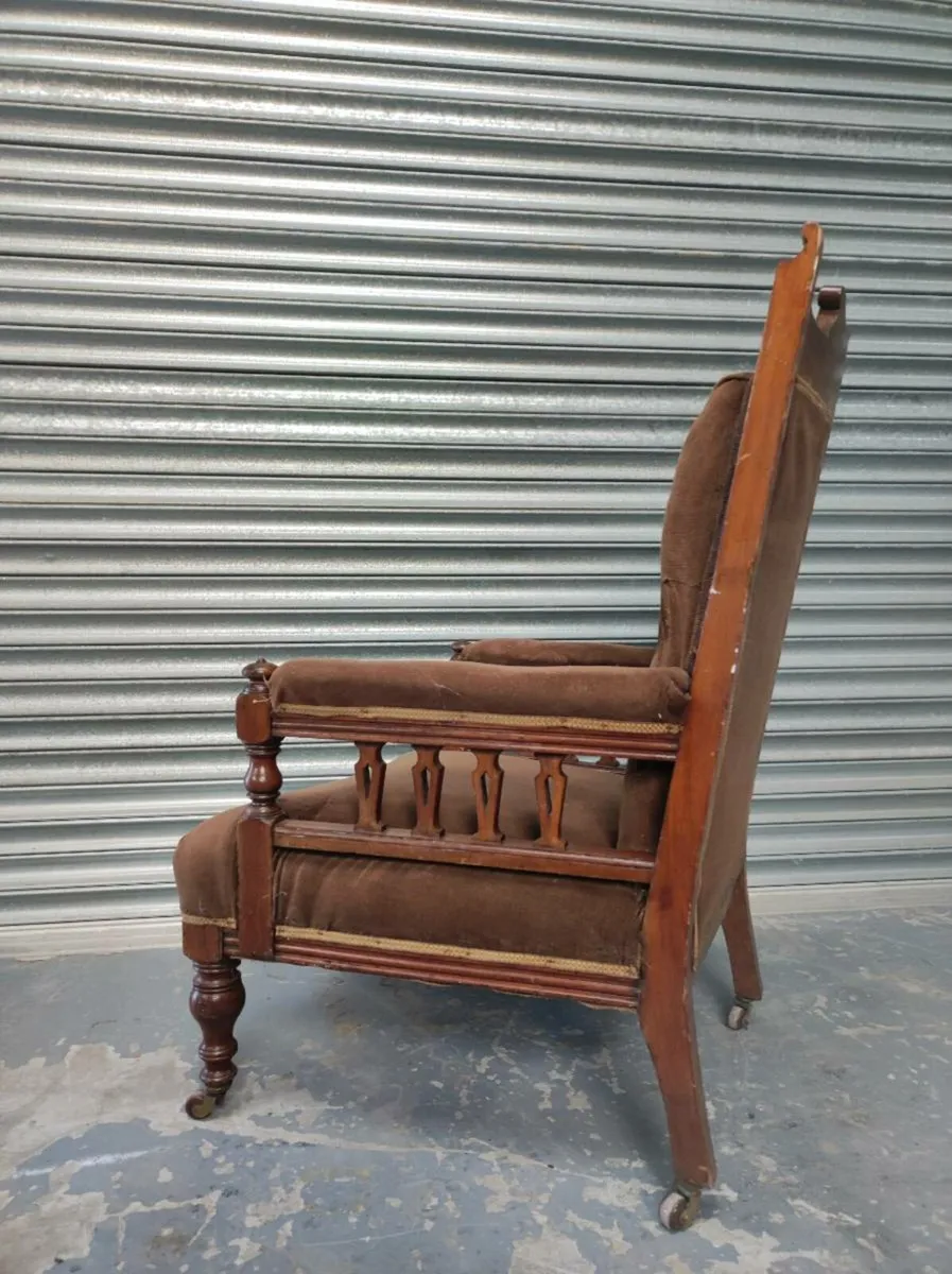 c.1910 Edwardian Antique throne castle armchair - Image 2