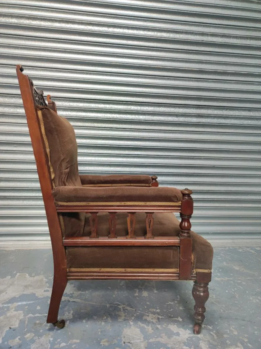 c.1910 Edwardian Antique throne castle armchair - Image 1