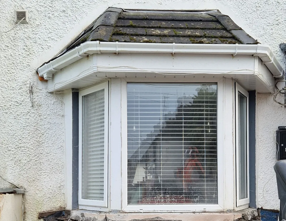 Bay window with custom blinds and steel frame - Image 1