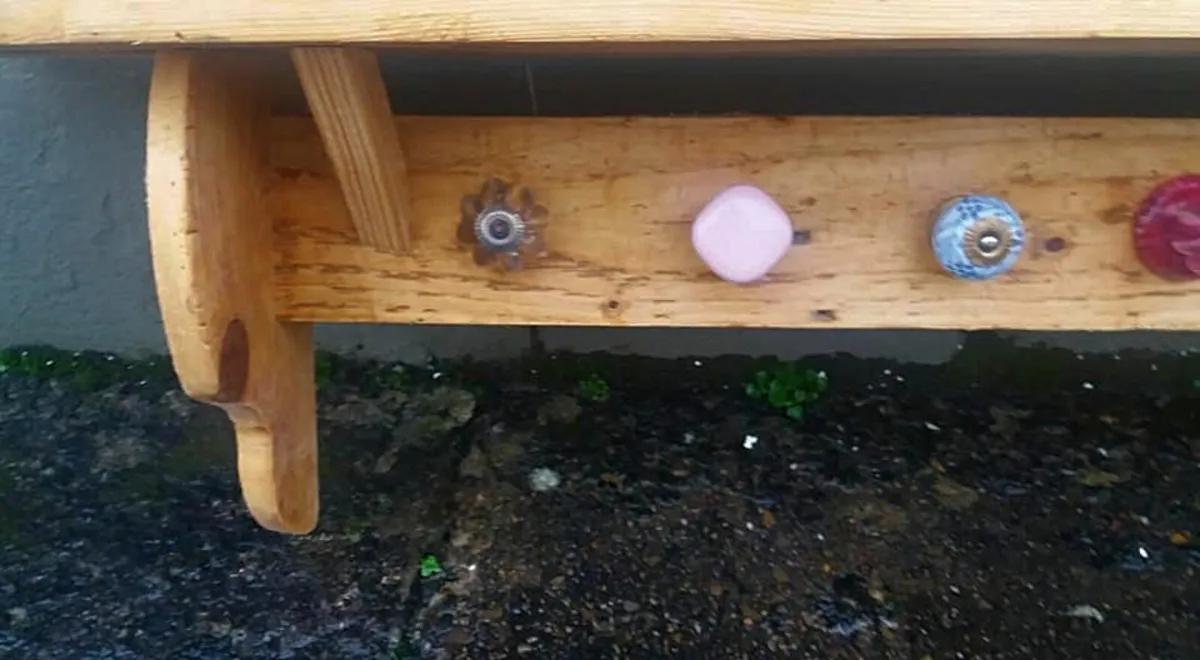 Rustic Floating Shelf ,,,Coat n Hat Rack - Image 3