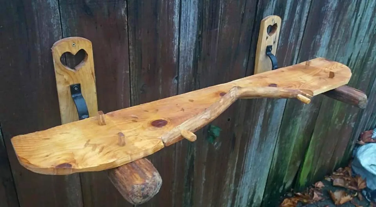 Rustic Driftwood and Iron Shelf / Stove Mantle - Image 1