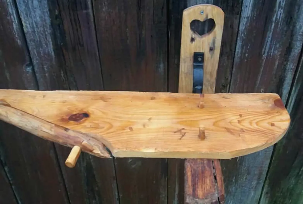 Rustic Driftwood and Iron Shelf / Stove Mantle - Image 2