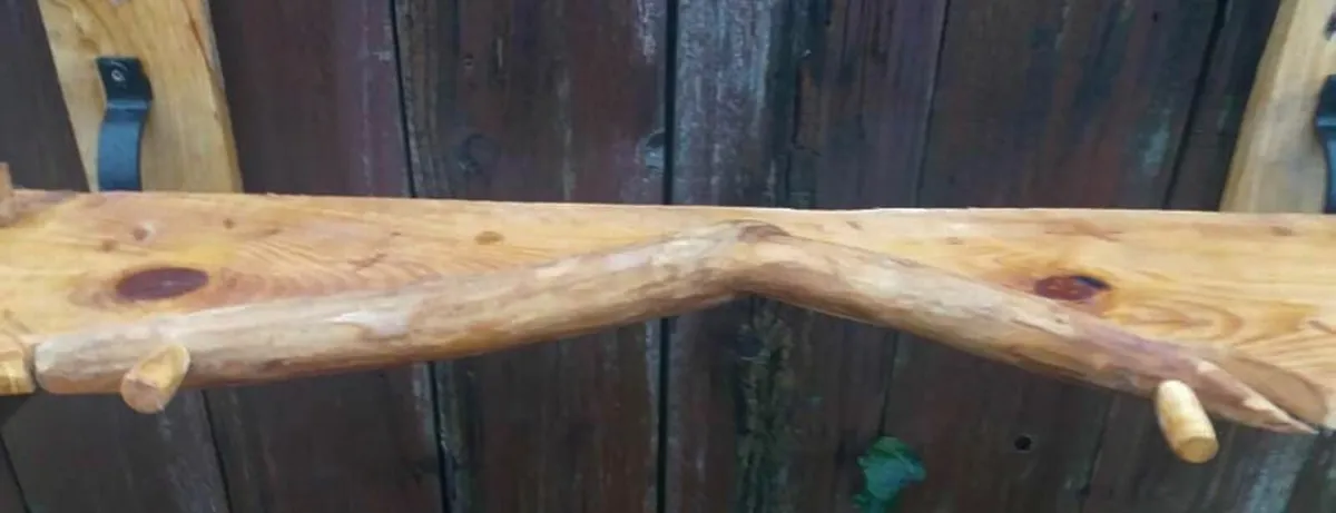 Rustic Driftwood and Iron Shelf / Stove Mantle - Image 4