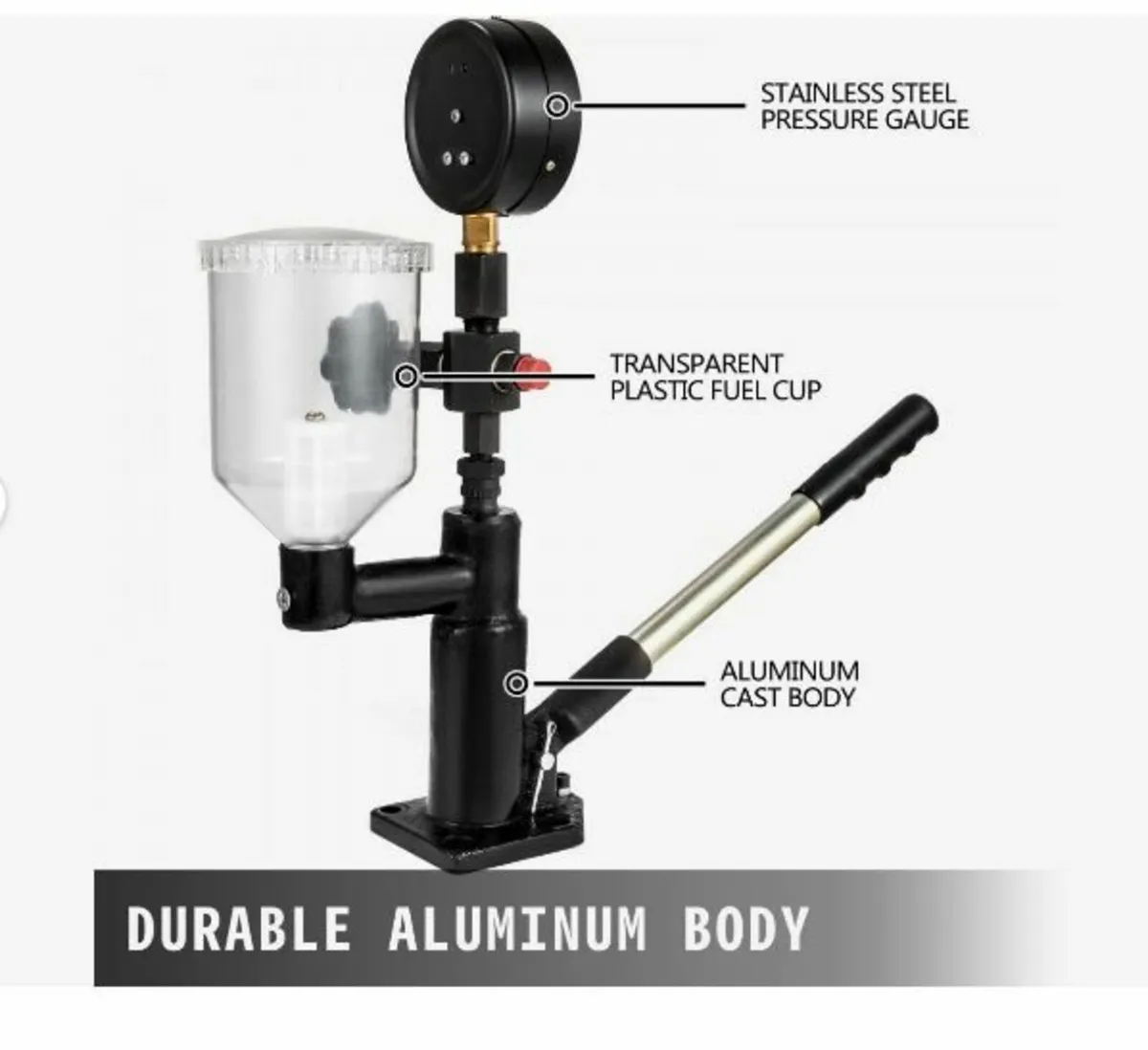 600 Bar Injector Tester 0.8L Fuel Pressure Gauge - Image 3
