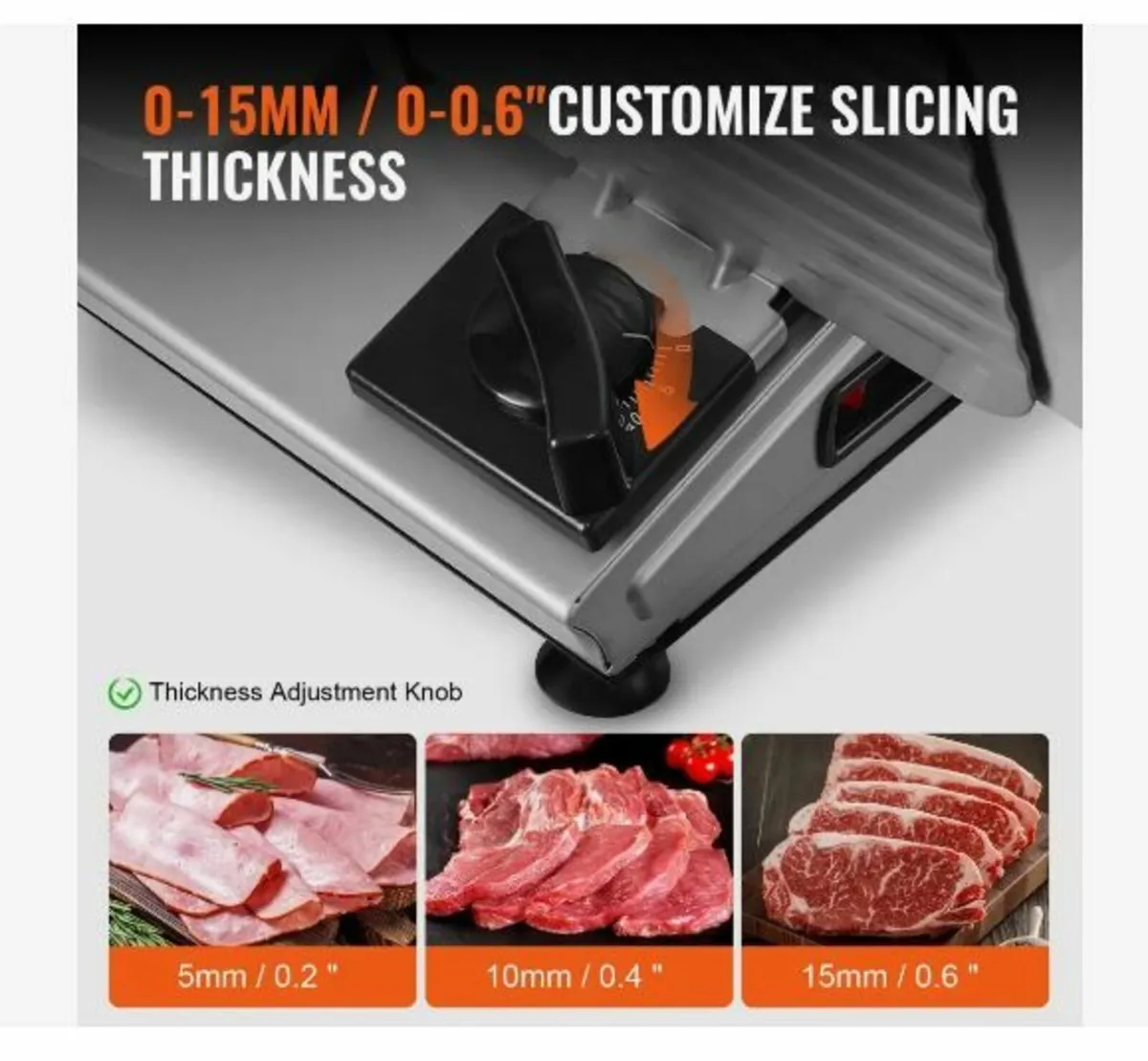 Meat Slicer, 180W Electric Deli Food Slicer - Image 2