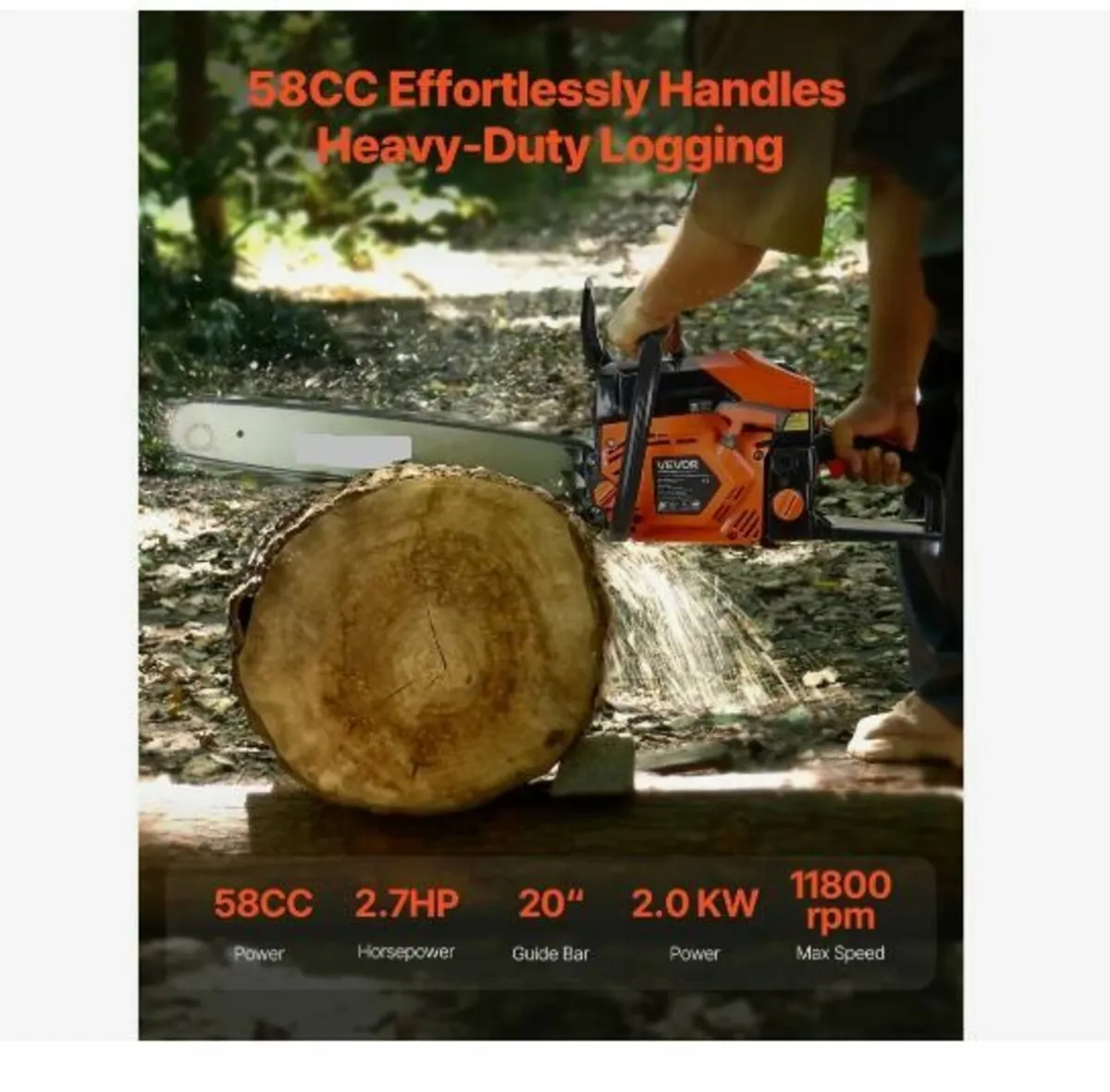 58 cc Gas Chainsaw, 20 inch - Image 2