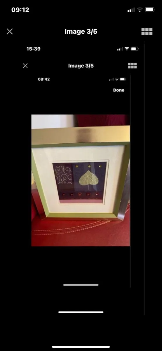 Set of Embroidered Sprig Filled Frames - Image 3