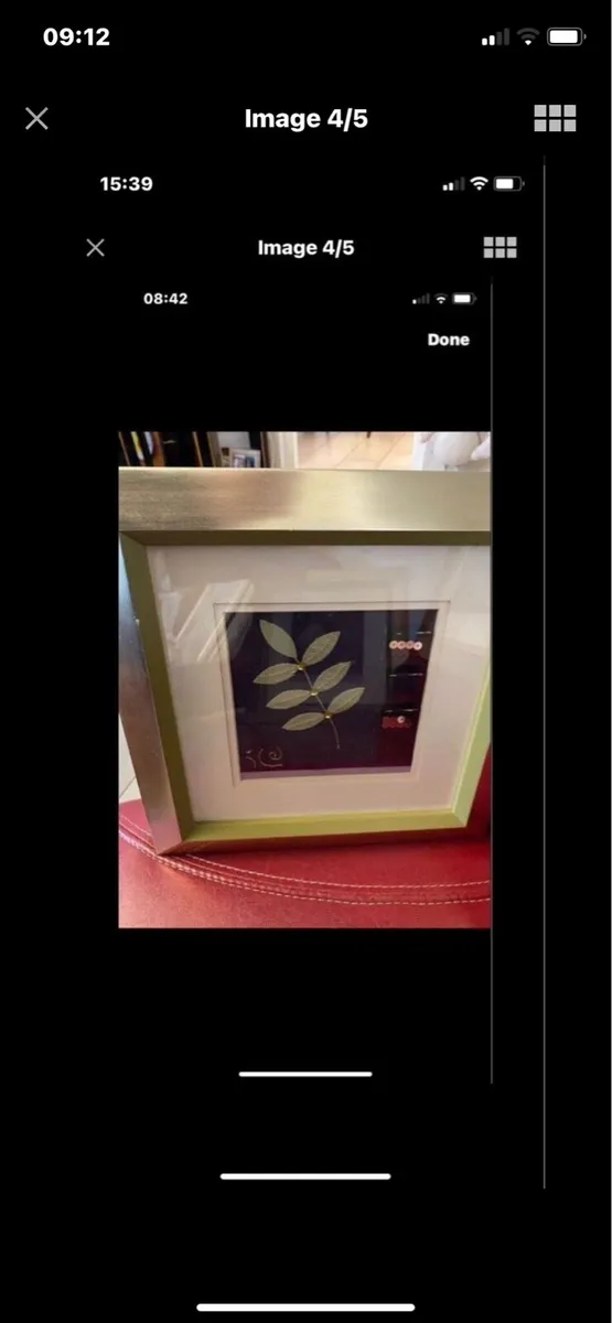 Set of Embroidered Sprig Filled Frames - Image 4