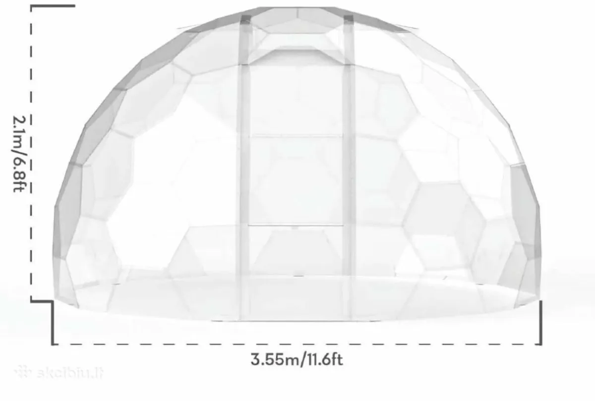 Luxury 3.5m(11.6ft) Clear Deluxe Dome Igloo Glamp - Image 2