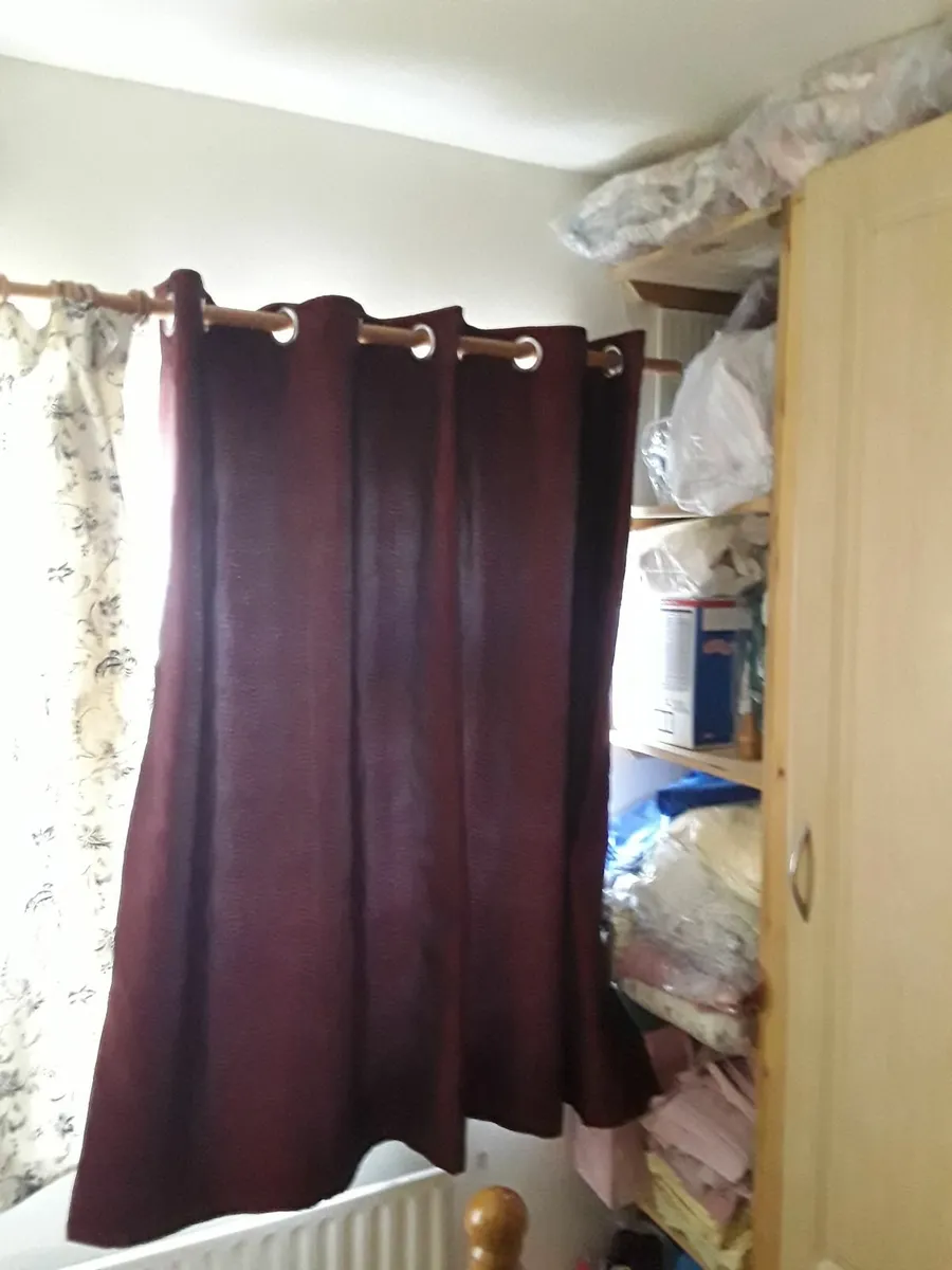 As new wine coloured eyelet drapes - Image 3