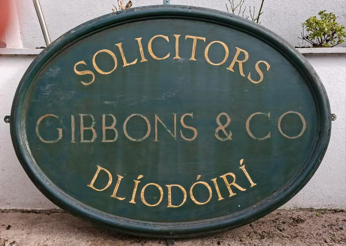 Large Vintage Solicitors sign from West Cork - Image 1