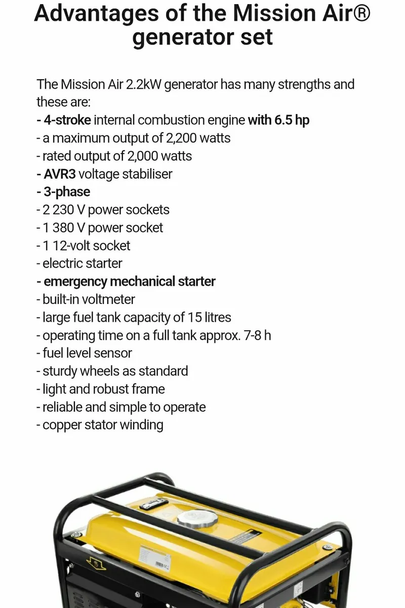 2.2KW generator/ 3-phase/ 4-stroke/ 6.5hp/ petrol - Image 4