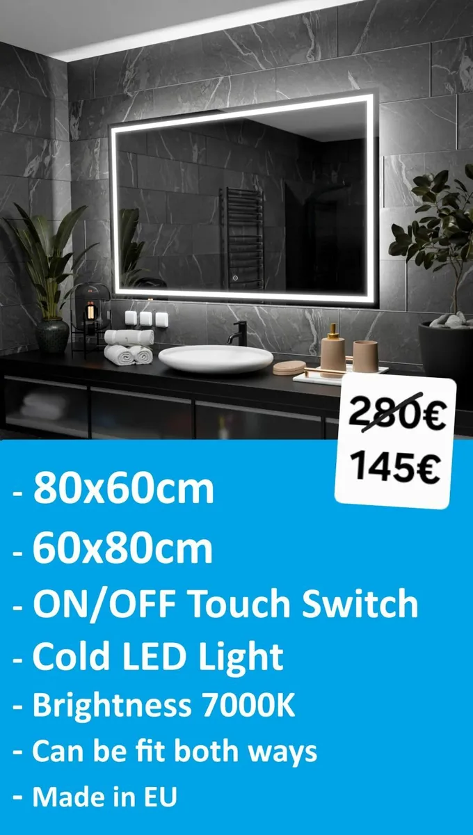 LED Bathroom Mirror 60x80cm - Image 2