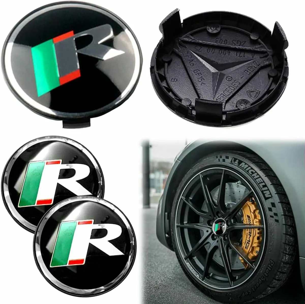 4 Pack Of Car Wheel Hub Caps 59mm, R Hub Caps  BRA - Image 2