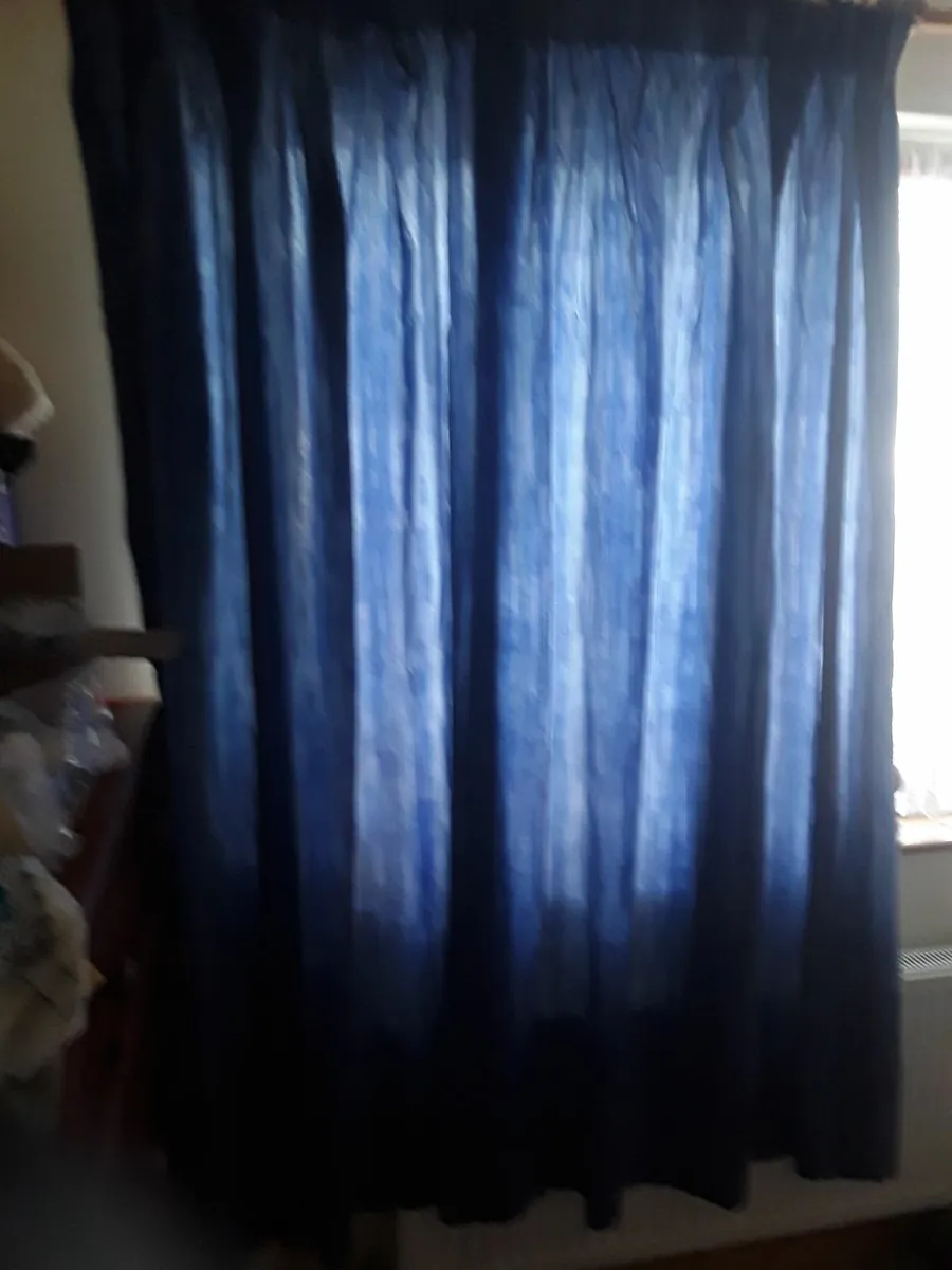 Beautiful extra large blue curtains - Image 2