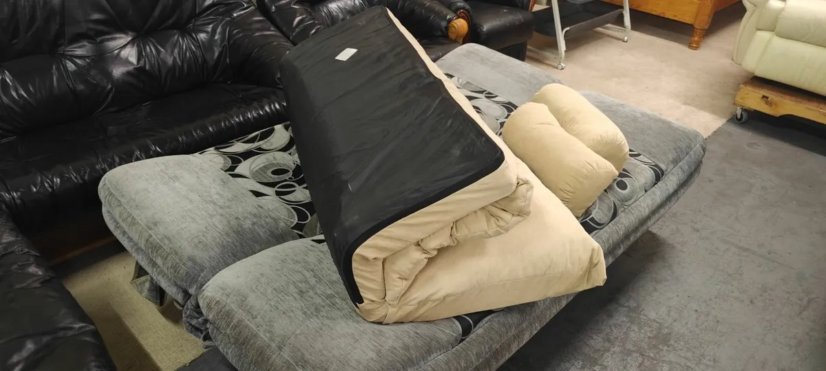 Cream Compact Sofa Bed - Image 2