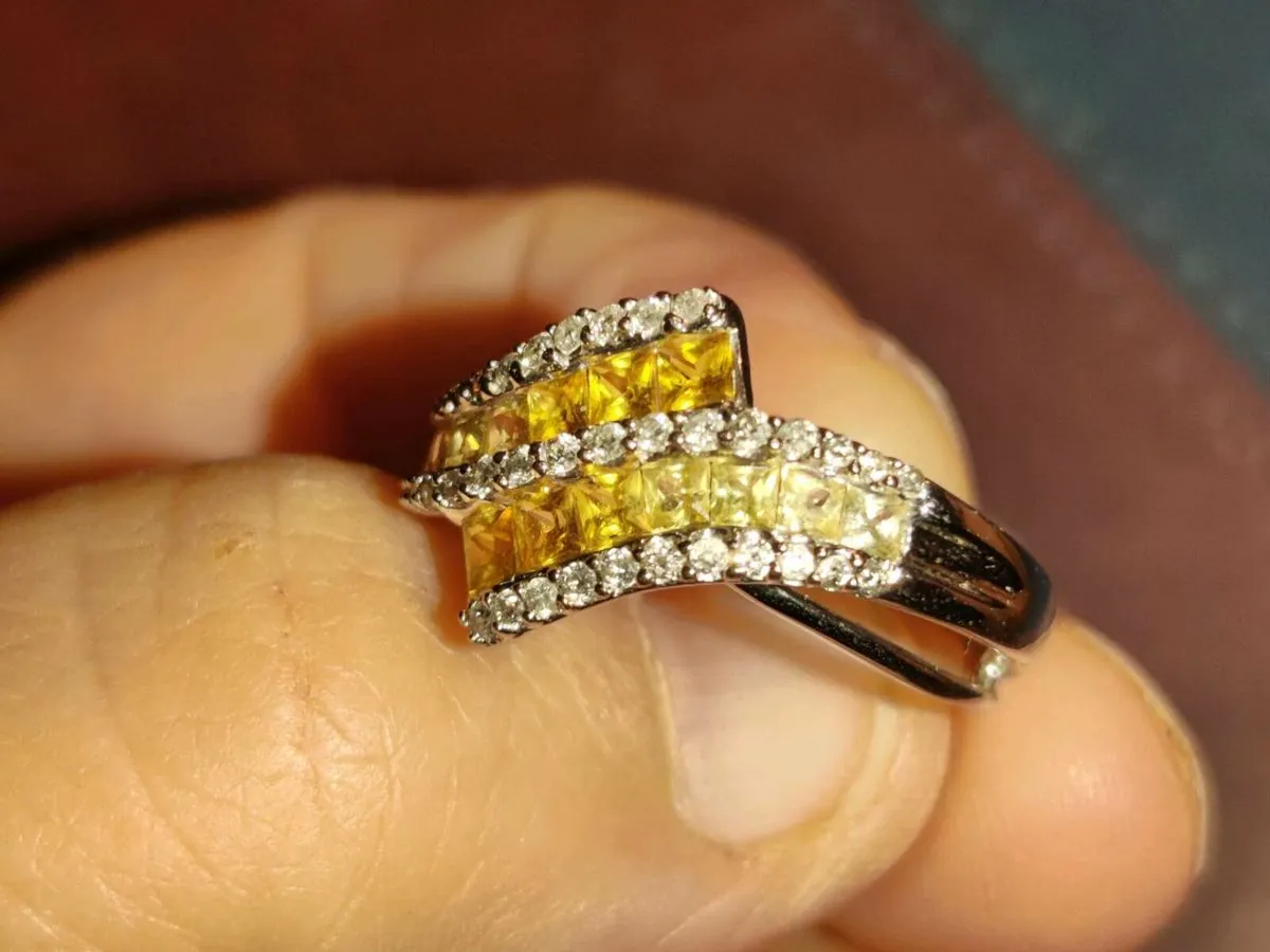 CITRINES & DIAMONDS, 14CT White Gold Ring & Cert ! - Image 2