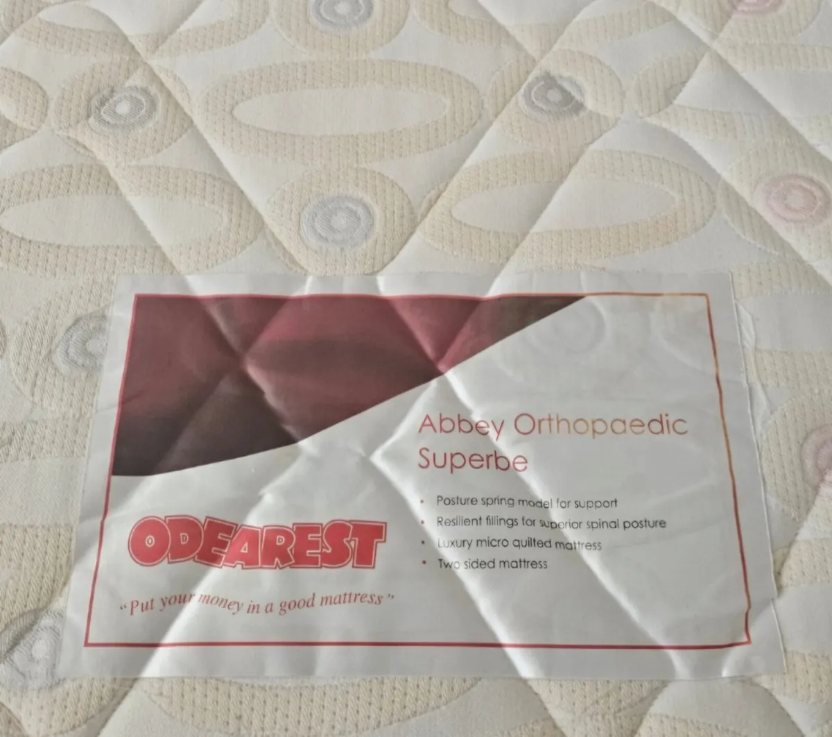 King Size Orthopaedic Mattress – Odearest (RRP €1, - Image 1