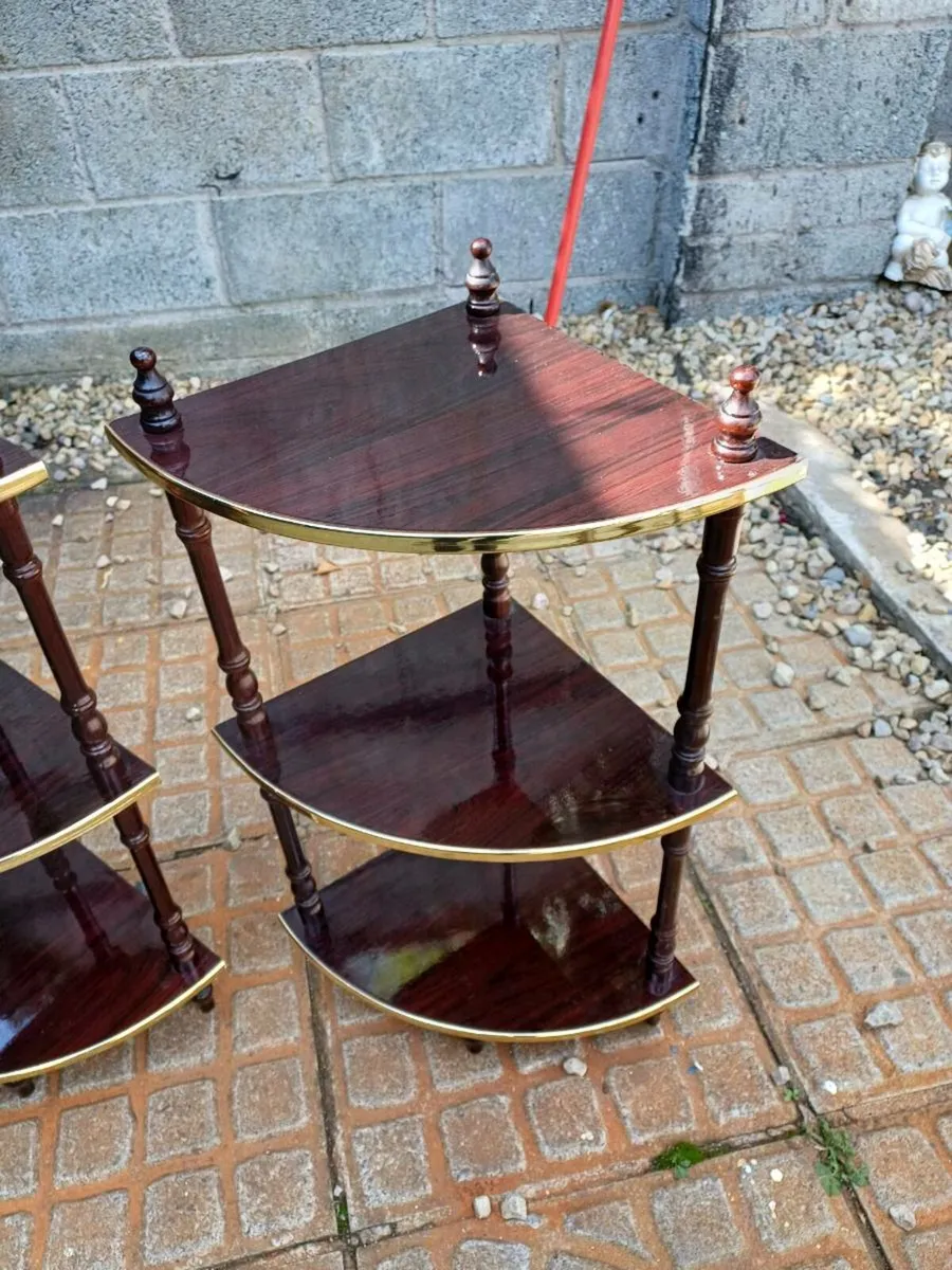 Vintage Mahogany Corner Shelves - Image 3