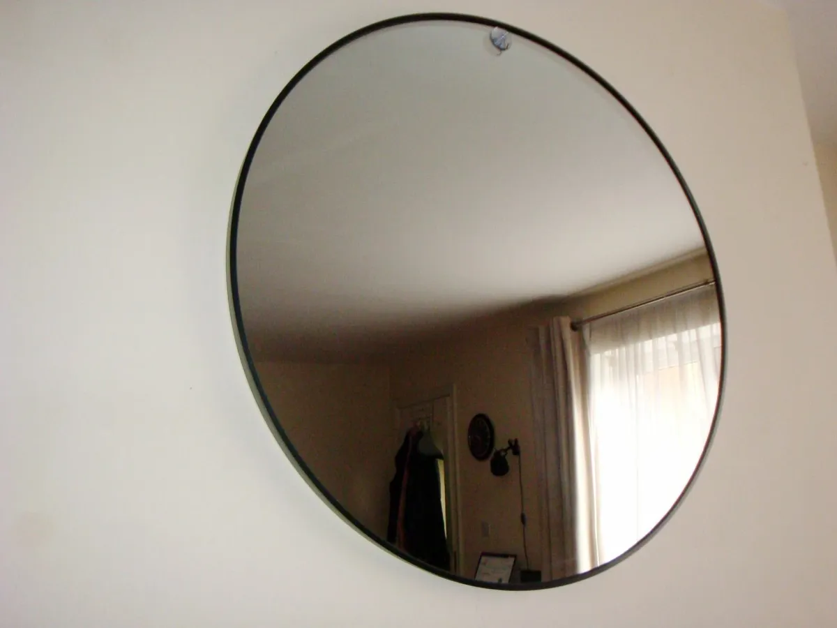 Mirror in thin black frame 80cm - Image 1