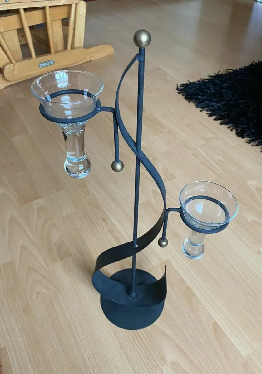 Cast Iron Candle holder with Candles - Image 1