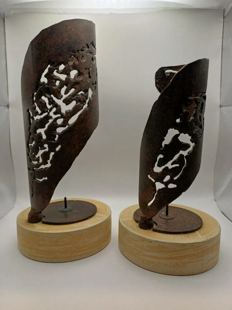 Pair of hand forged candle pilard - Image 1