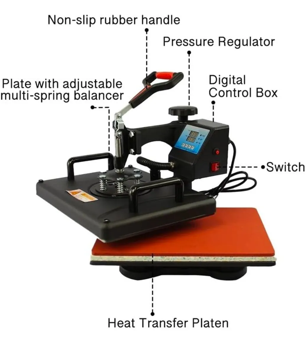 Heat press machine includes clothing & ceramic cups to start printing business. - Image 4