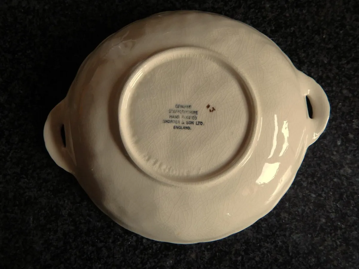 Staffordshire Hand Painted Dish by Shorter & Son - Image 3