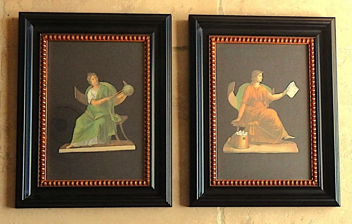 Pair of Classical Prints in Ornate Wood Frames - Image 1