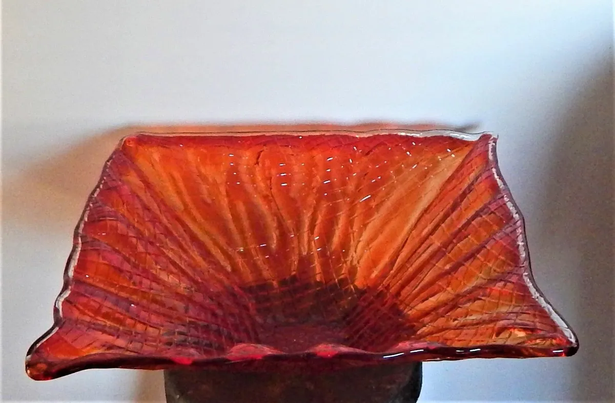 Large Studio Glass Heavy Handmade Dish - Image 2