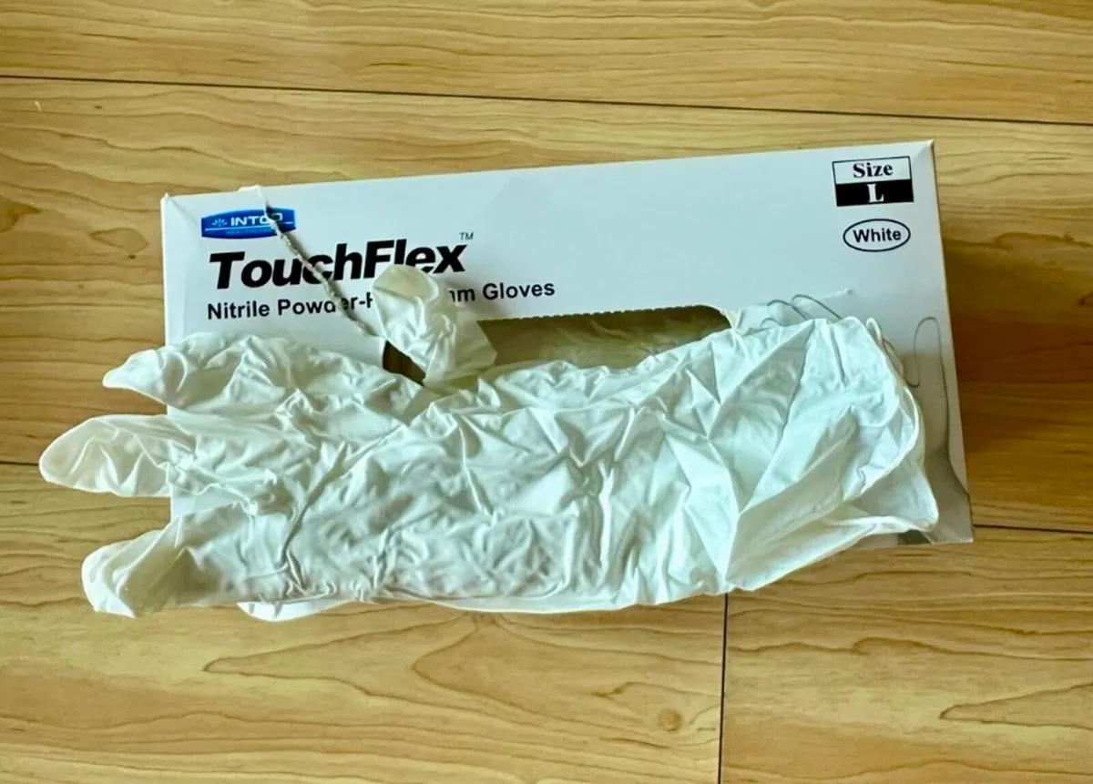 White Nitrile Gloves - Image 1