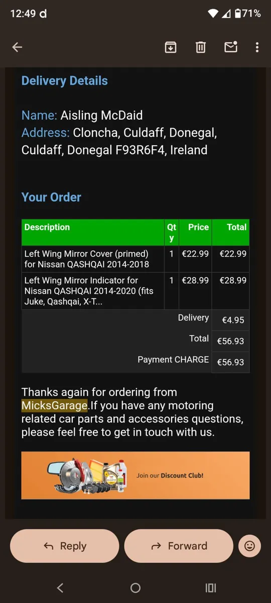 Wing mirror parts - Image 1