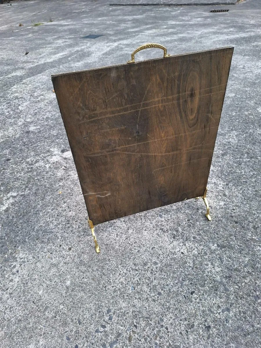 Vintage brass fire screen - Image 2