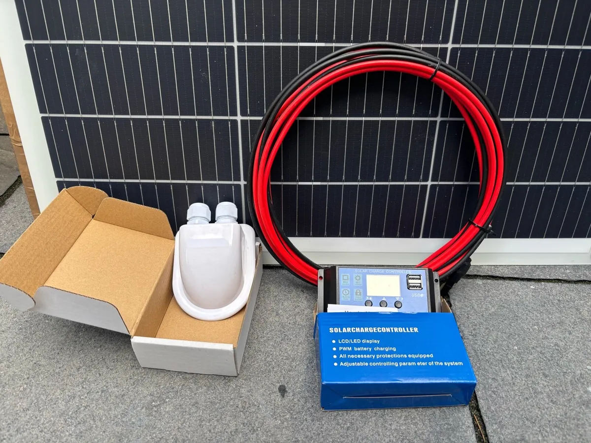 12W 12V Solar Panel Kit with cable controller - Image 1