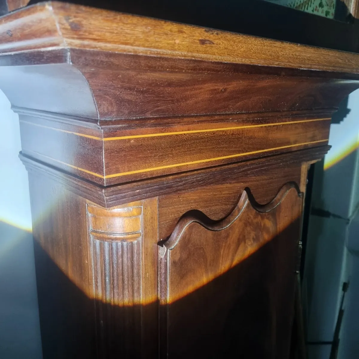 georgian inlaid grandfather clock - Image 4