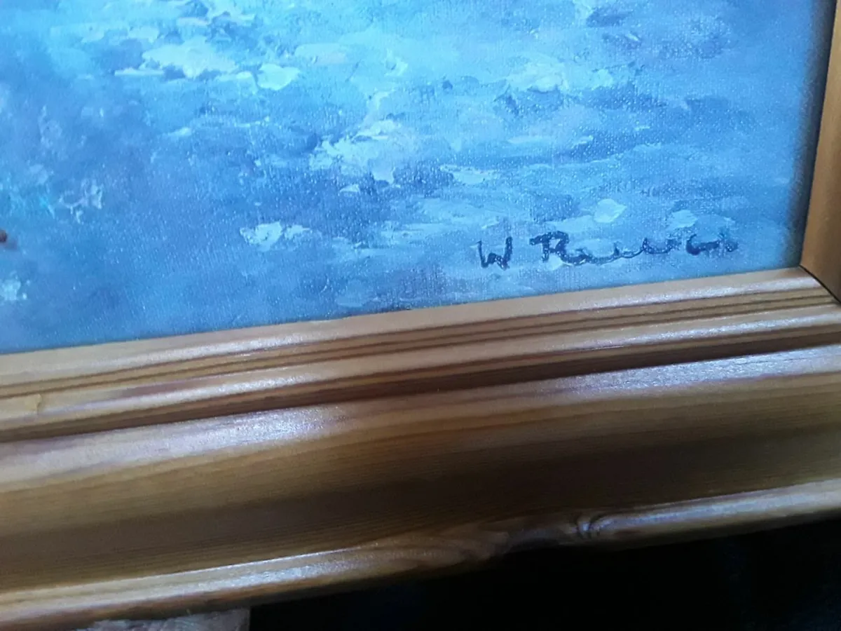 Large picture country scene pine frame - Image 4