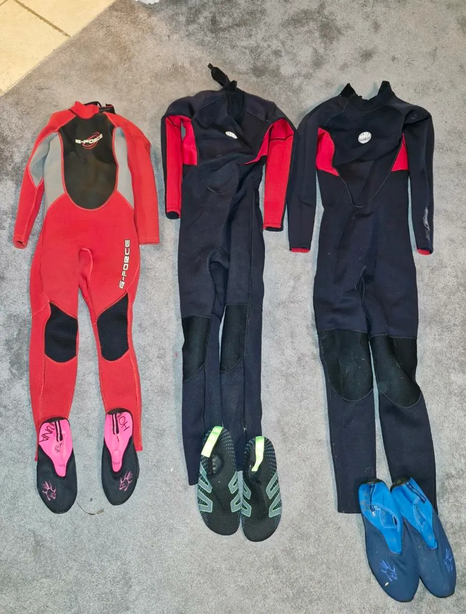 Kids wetsuits (age 8, age 10, age 12)