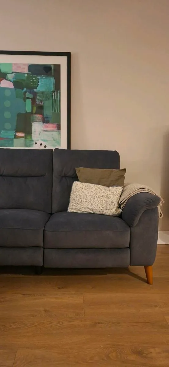 Navy Corner Sofa Recliner - Image 1