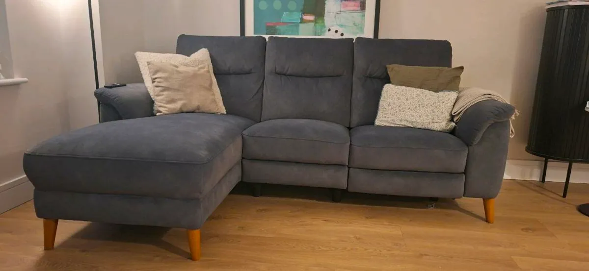 Navy Corner Sofa Recliner - Image 3