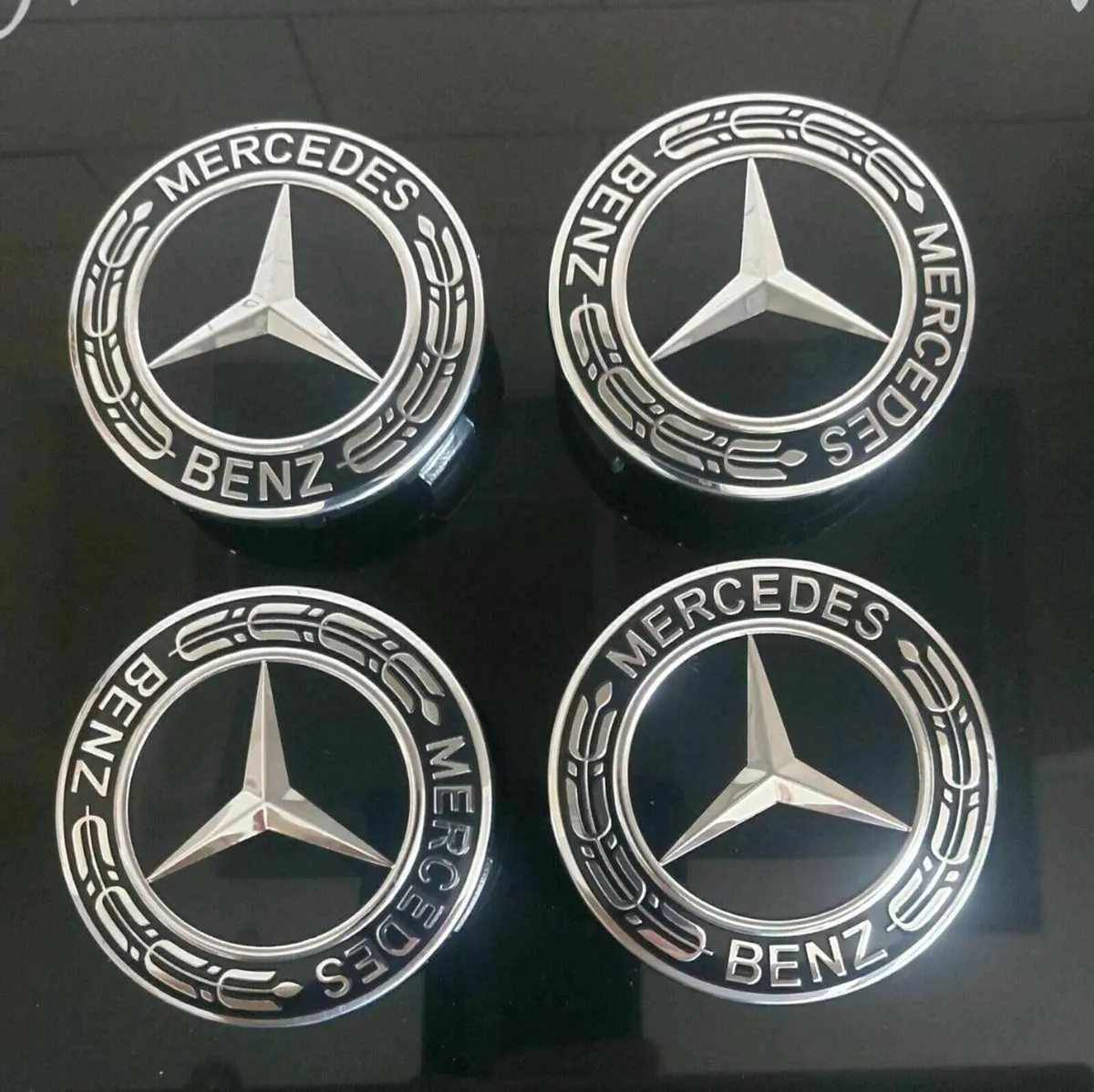 Mercedes Centre Caps (Black) FREE POST - Image 2