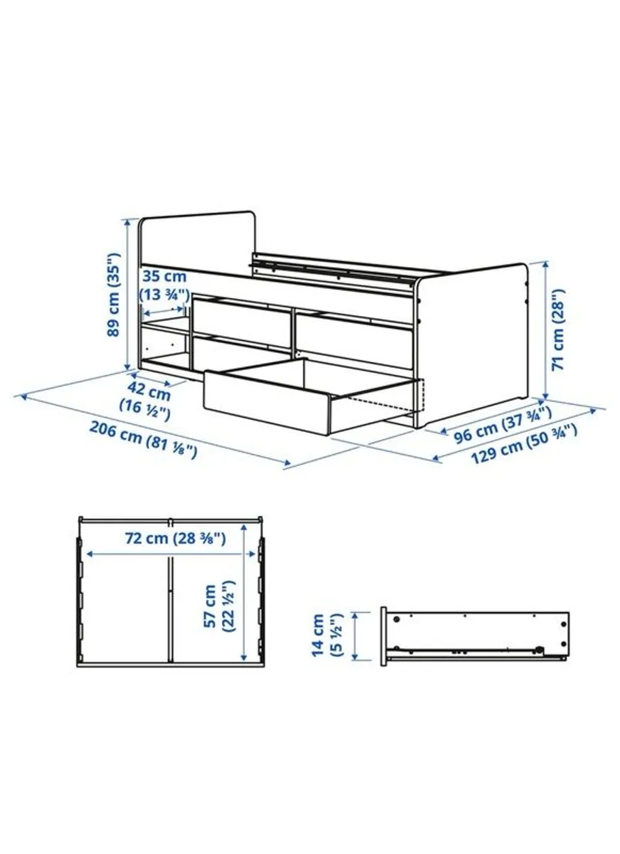 single bed with storage - Image 3