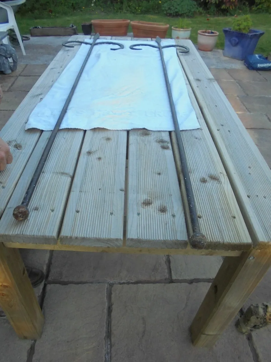 Vintage Wrought Iron Spears x 2 for Sale - Image 2