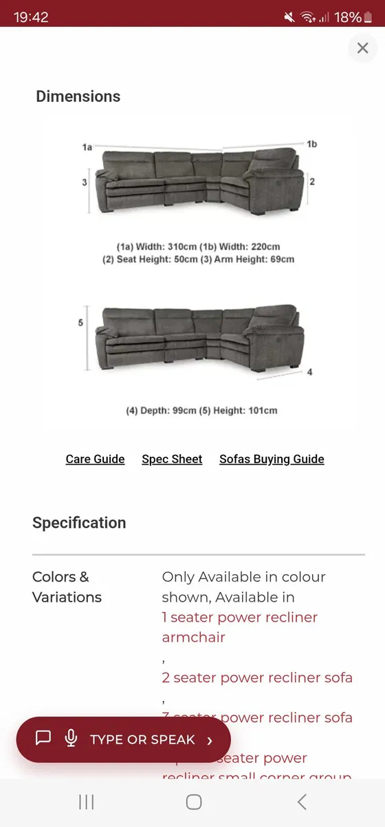 EZ living 4 piece Valention power recliner sofa - Image 4