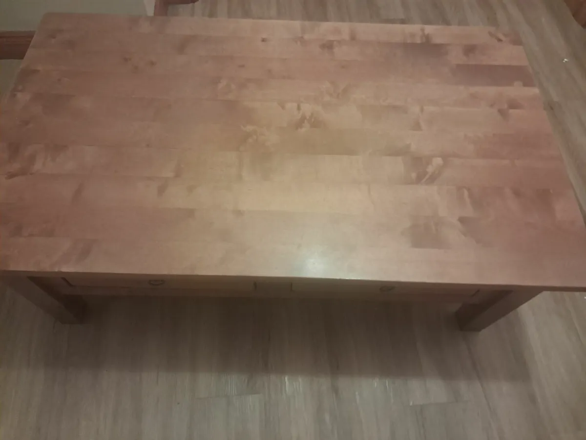 Large oak coffee table - Image 4