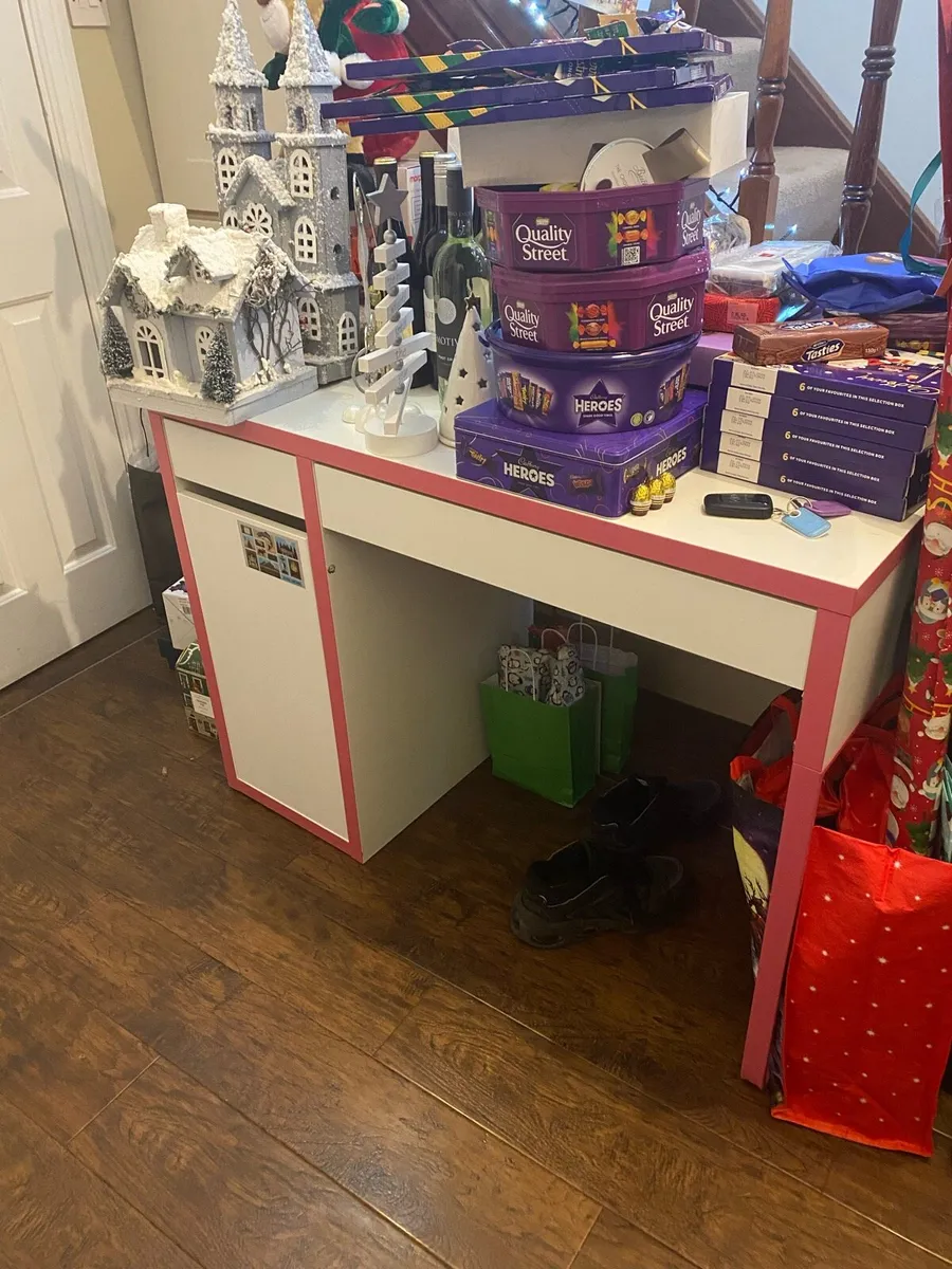 Ikea desk - pink and white - Image 2