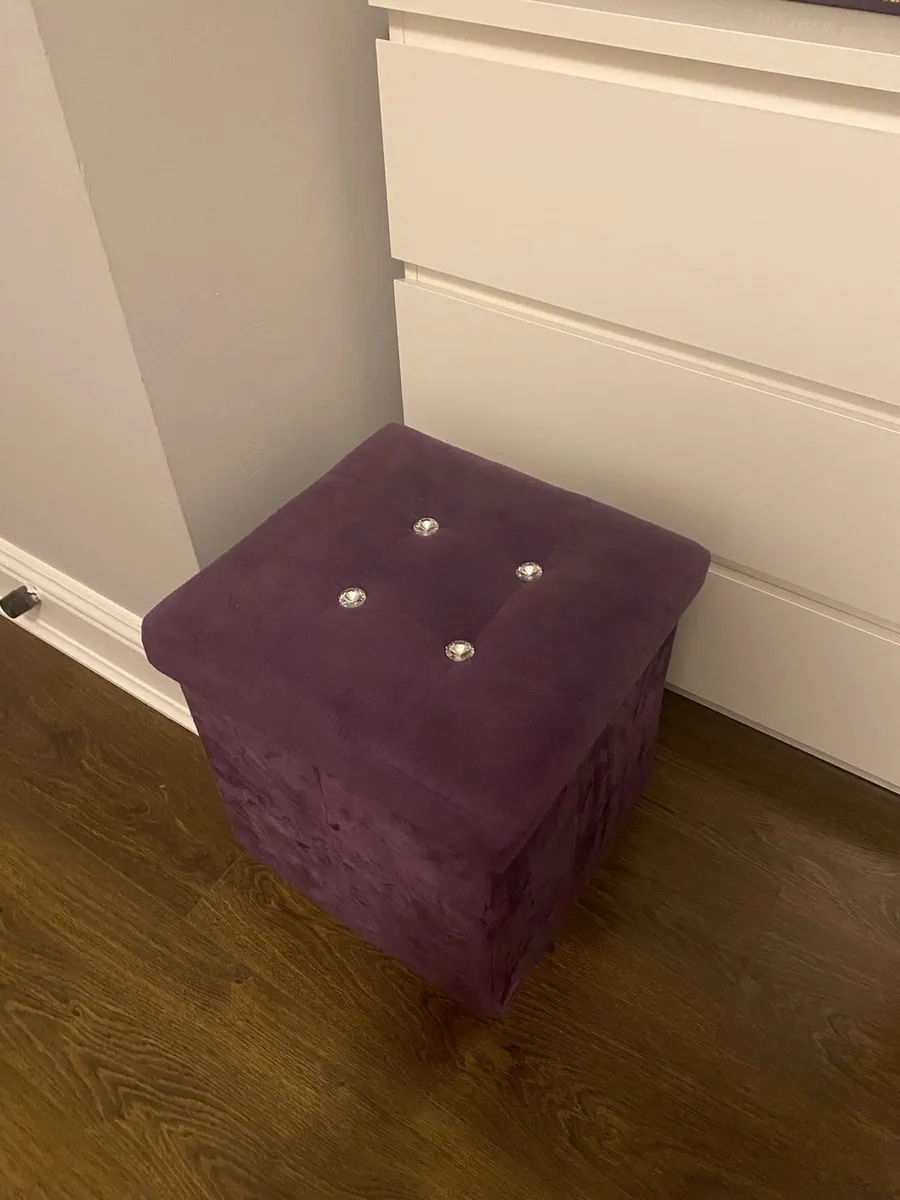 Purple storage ottoman - Image 1