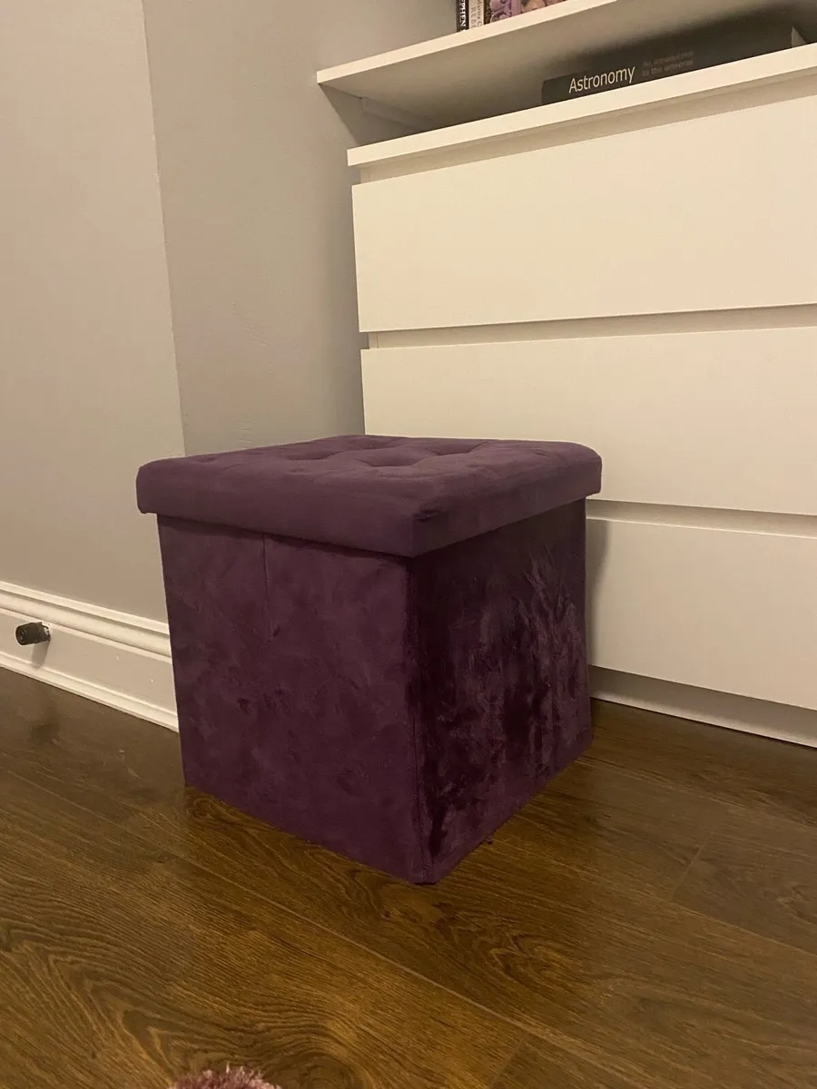 Purple storage ottoman - Image 2