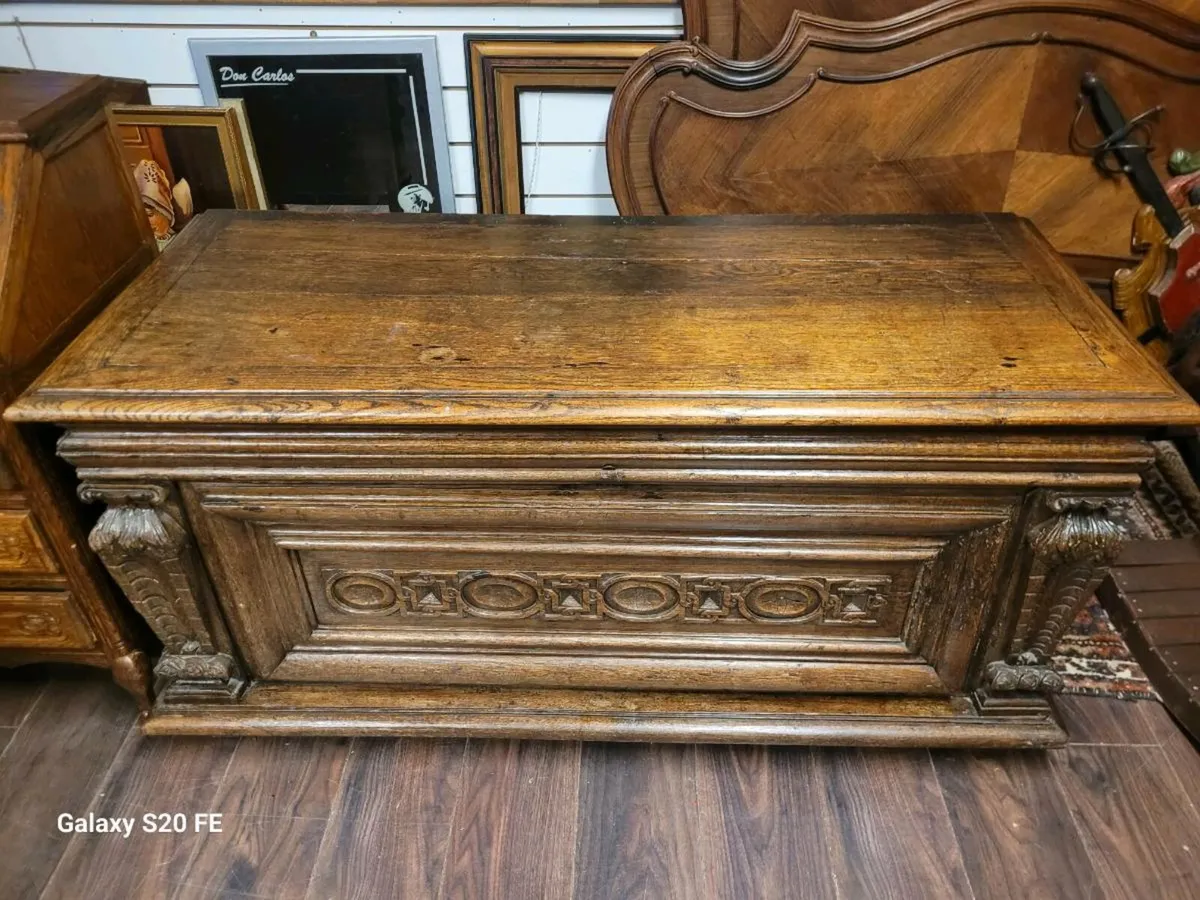 19th century Oak chest 145/60/70 cm - Image 1