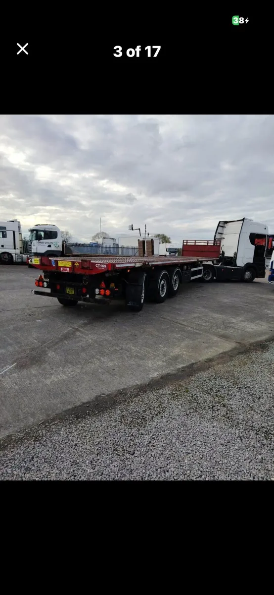 2015 SDC Flat Trailer Rear Steering axle Lift Axle - Image 2