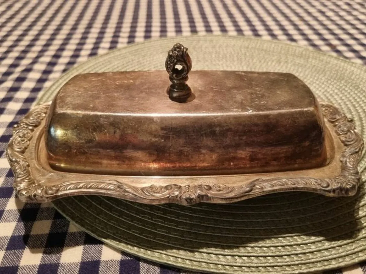 Vintage Silverplate Butter Dish - Image 1